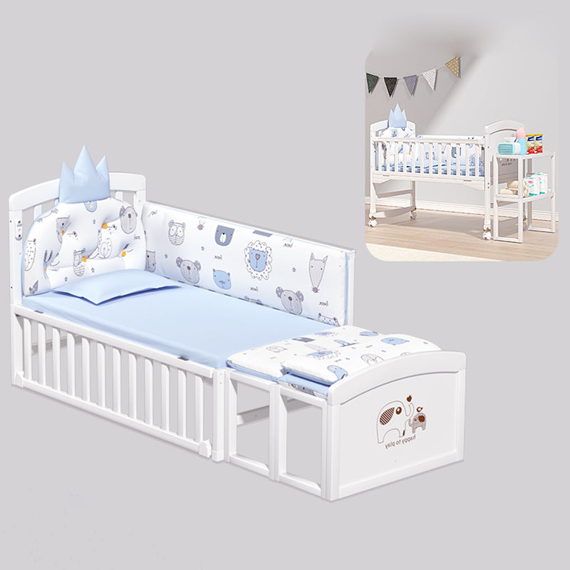 Solid Wood Nursery Bed Farmhouse Animal Pattern Nursery Crib