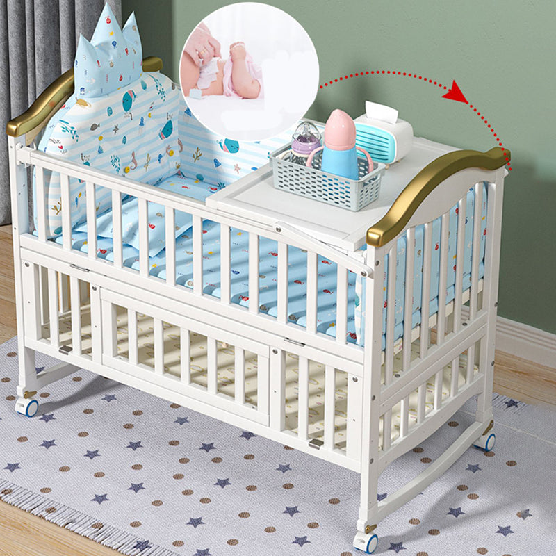 Rectangle Modern Nursery Crib Contrast Color Wood Nursery Bed