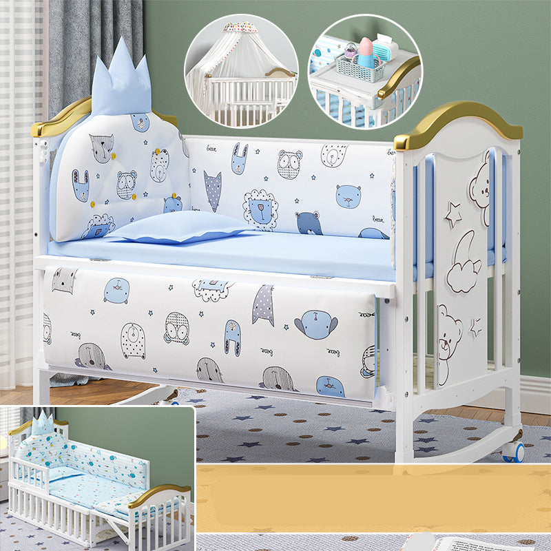 Rectangle Modern Nursery Crib Contrast Color Wood Nursery Bed