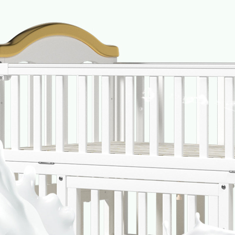 Rectangle Modern Nursery Crib Contrast Color Wood Nursery Bed