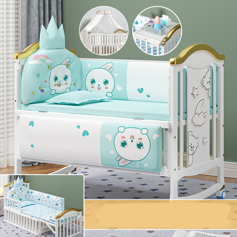 Rectangle Modern Nursery Crib Contrast Color Wood Nursery Bed