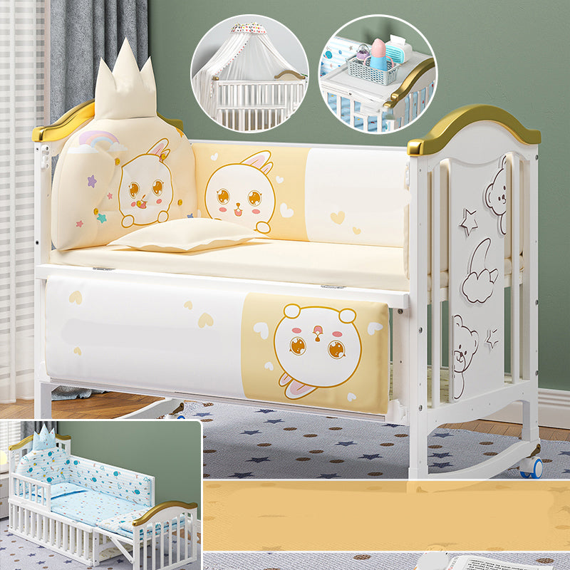 Rectangle Modern Nursery Crib Contrast Color Wood Nursery Bed