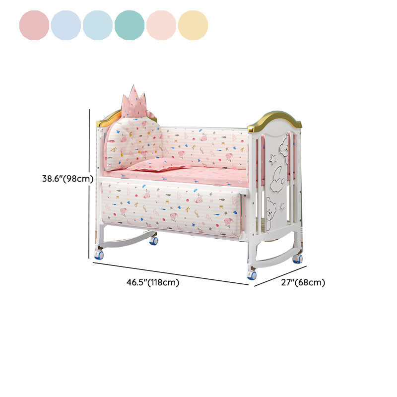 Rectangle Modern Nursery Crib Contrast Color Wood Nursery Bed