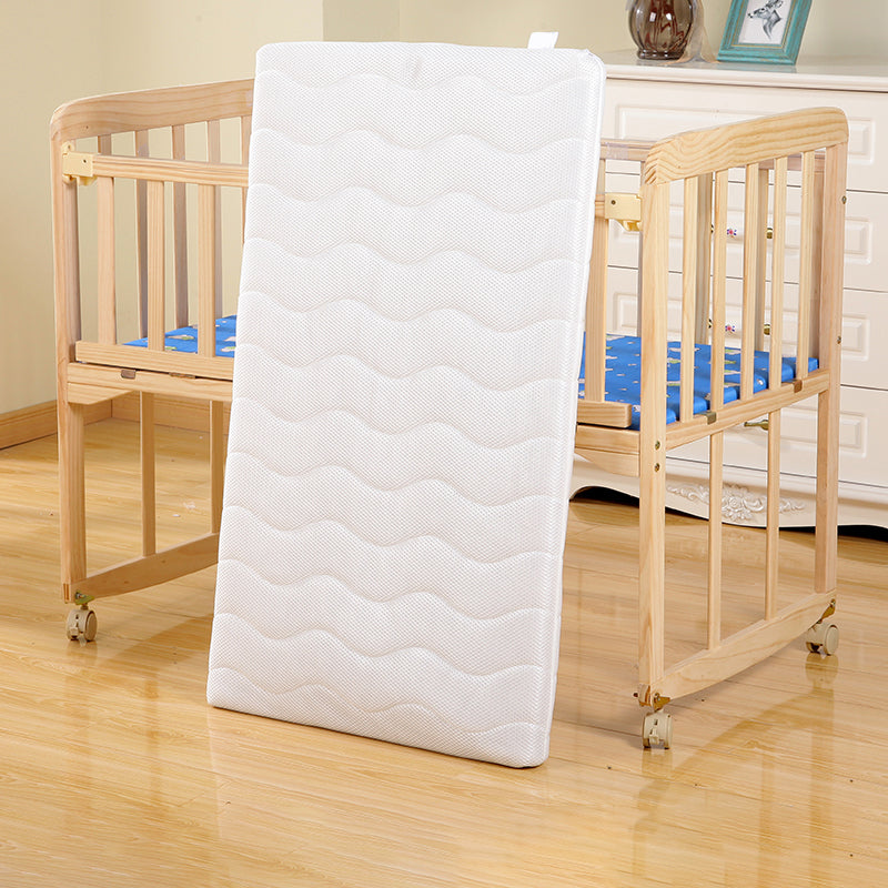 Solid Wood Rocking Baby Crib Cradle Rectangle with 4 Wheels Cradle
