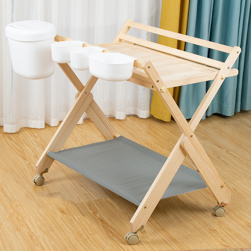 Modern Wooden Baby Changing Table Safety Rails Changing Table with Shelf