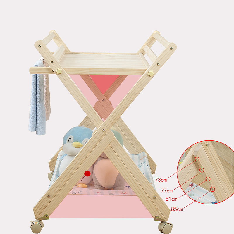 Modern Wooden Baby Changing Table Safety Rails Changing Table with Shelf