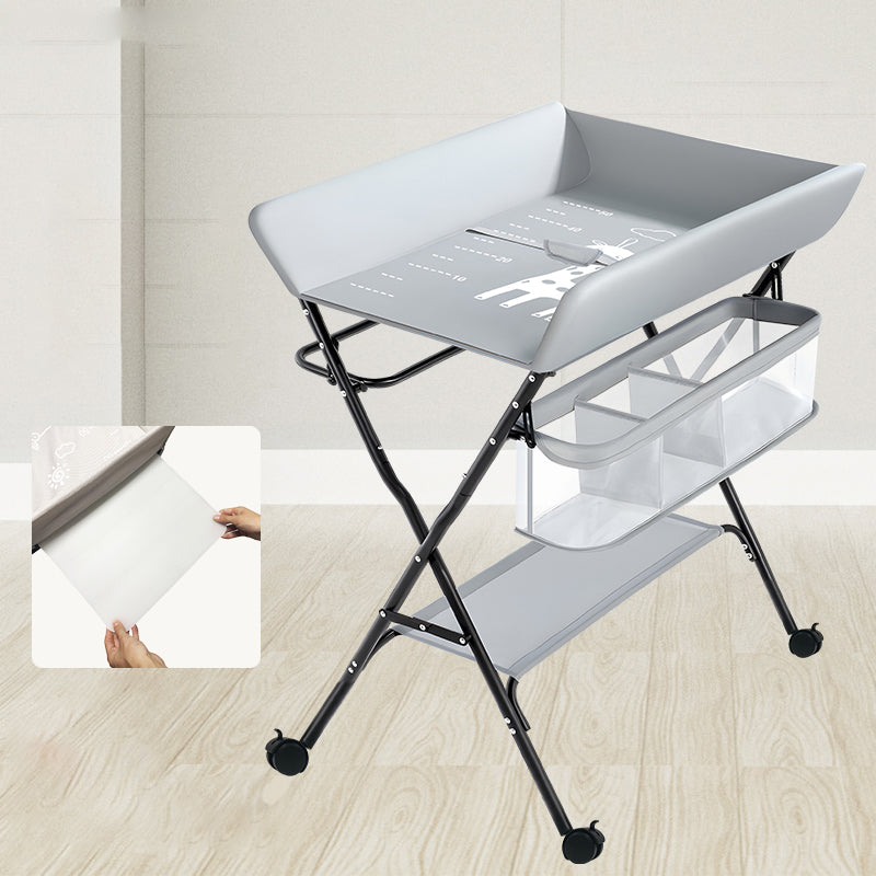 Basket Baby Changing Table Portable Folding Changing Table with Pad