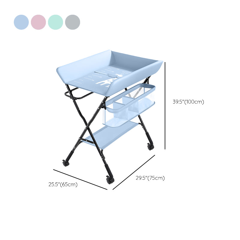 Basket Baby Changing Table Portable Folding Changing Table with Pad