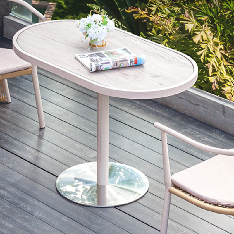 3 Pieces Dining Table Set UV Resistant Modern Oval Bistro Table Set