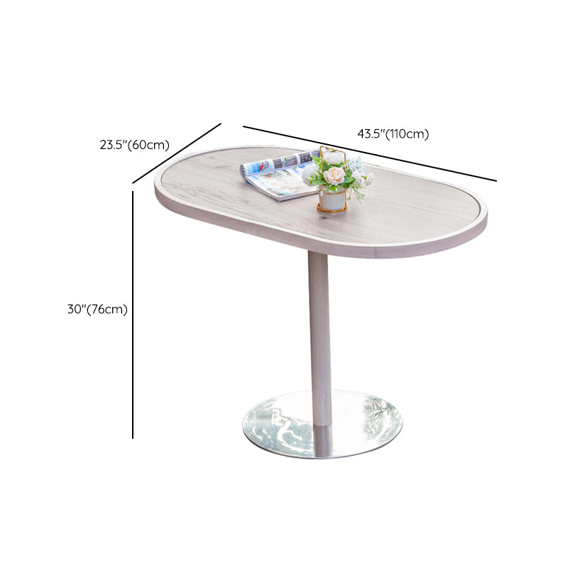 3 Pieces Dining Table Set UV Resistant Modern Oval Bistro Table Set