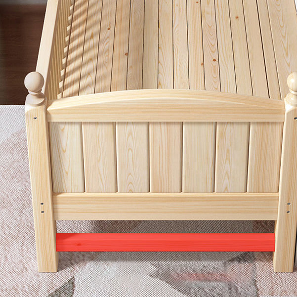 Washed Natural Pine Nursery Crib Modern Nursery Crib with Guardrail