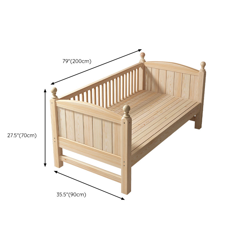 Washed Natural Pine Nursery Crib Modern Nursery Crib with Guardrail