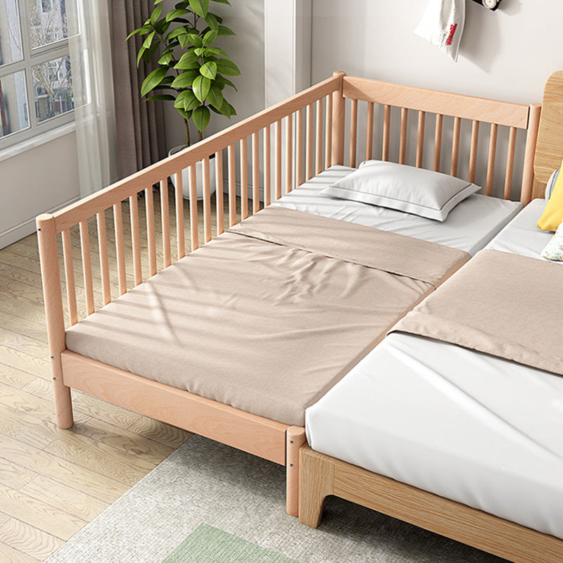 Washed Natural Wood Nursery Crib Modern Convertible Crib Nursery Crib with Guardrail