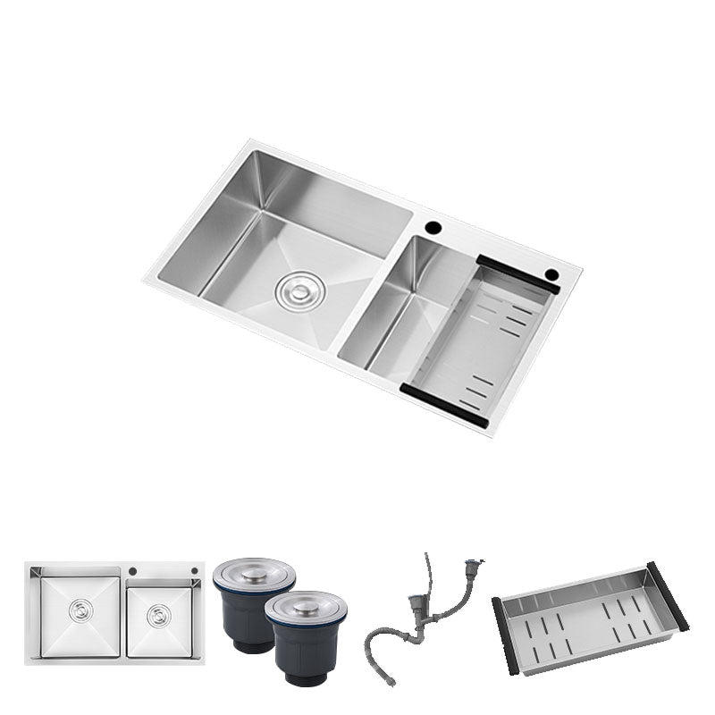 Modern Style Drop-In Kitchen Sink Soundproof Design Stainless Steel Kitchen Double Sink