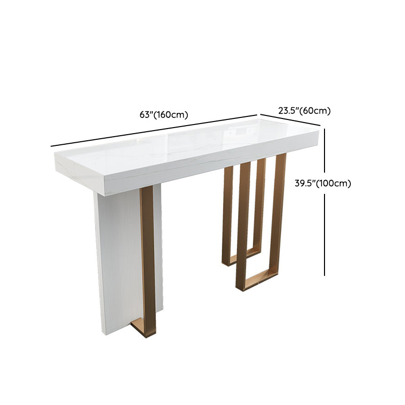 Glam Rectangle Bar Table Set 1/5 Pcs Faux Marble Bar Table Set