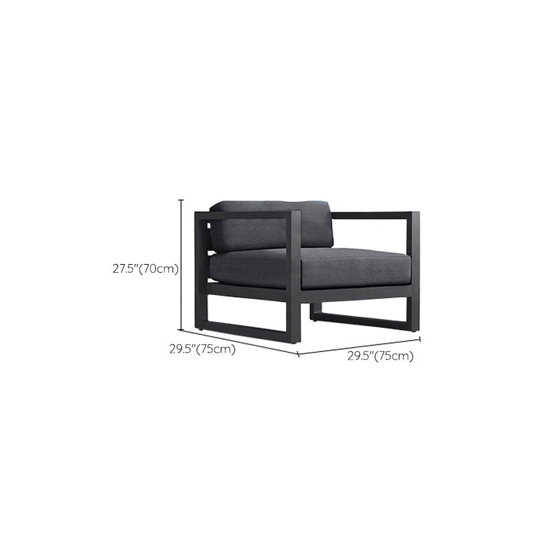 Metal Patio Sofa Water Resistant Outdoor Patio Sofa with Cushions