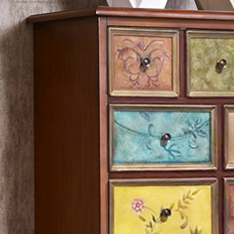Mid-century Modern Wooden Chest Rectangle Accent Chest with 5-Drawer