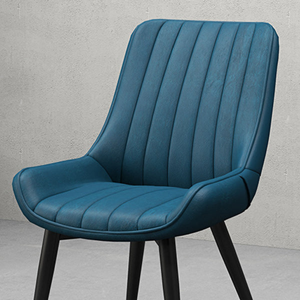 Metal Frame Dining Side Chair Faux Leather Upholstered Side Chair
