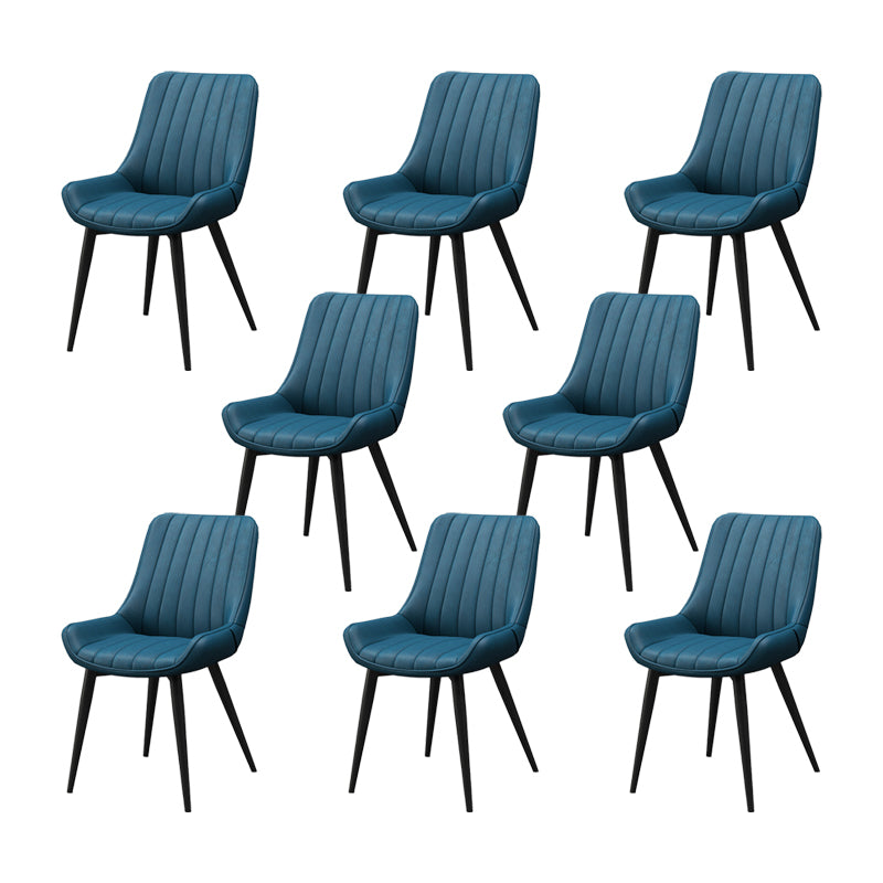 Metal Frame Dining Side Chair Faux Leather Upholstered Side Chair