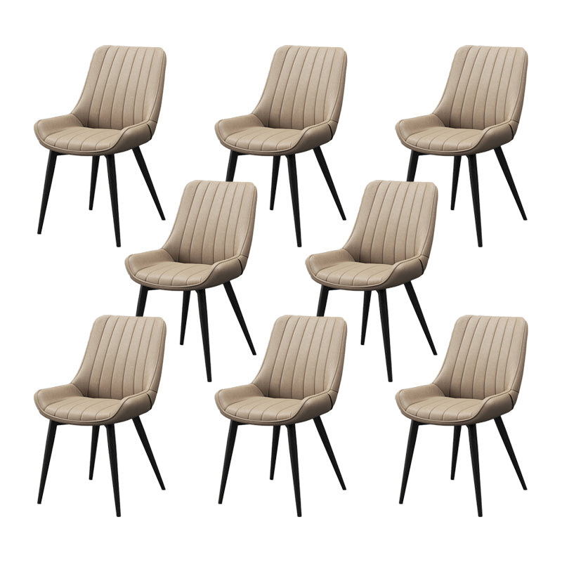 Metal Frame Dining Side Chair Faux Leather Upholstered Side Chair