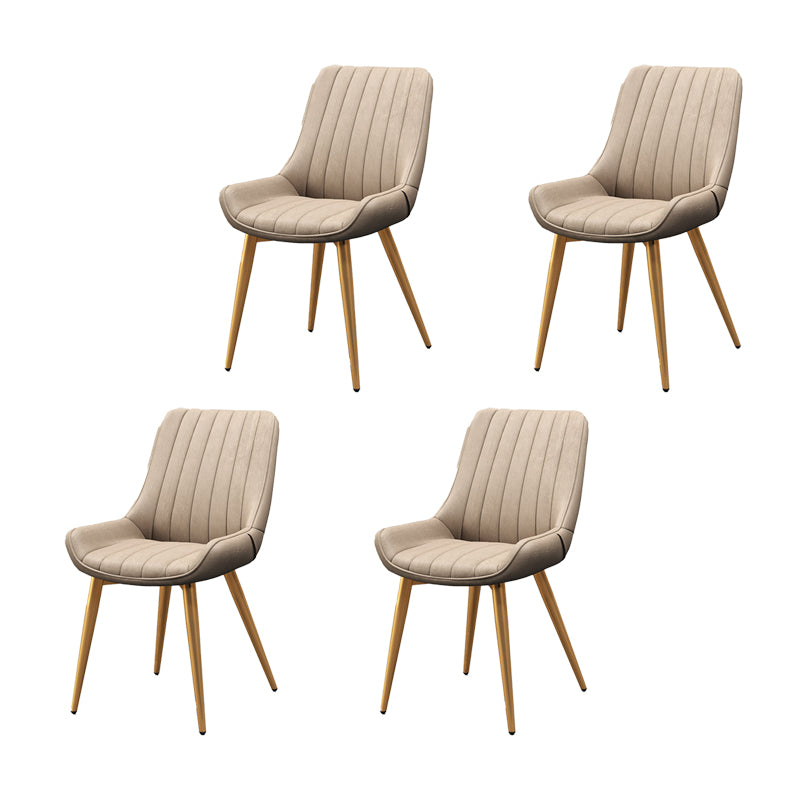 Metal Frame Dining Side Chair Faux Leather Upholstered Side Chair