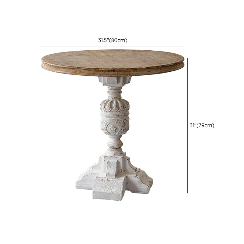 Countryside Waterproof Wood Courtyard Table Round Outdoor Table