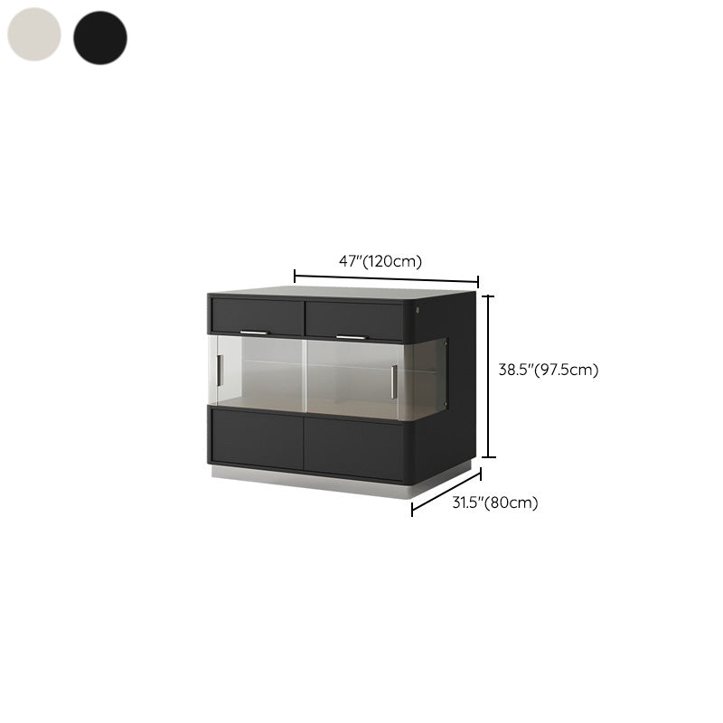 Modern Stationary Kitchen Island Granite Top Kitchen Island Table with Drawer