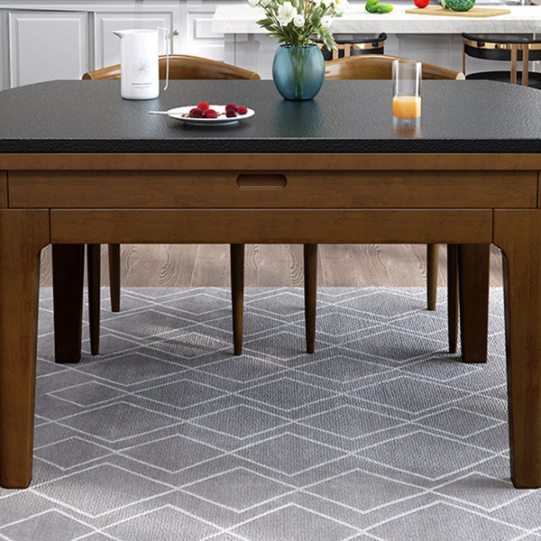 Modern Stone Scalable Dining Table Rubber Wood Legs for Dining Room