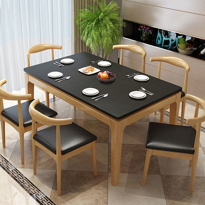 Simplicity Rectangle Dining Site Table Stone Dining Room Collection with 4 Legs