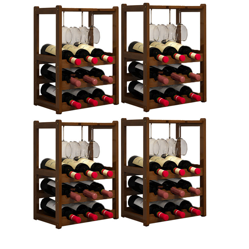 Modern Tabletop Wine Bottle Rack Solid Wood Wine Bottle Rack for Home
