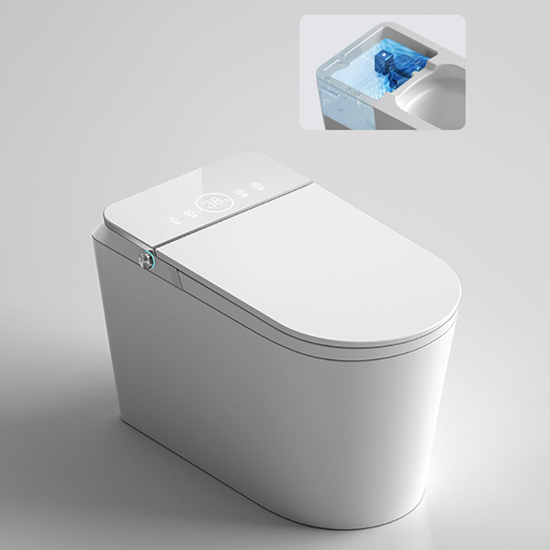 Contemporary Floor Mount Bidet Elongated Foot Sensor Ceramic Heated Seat