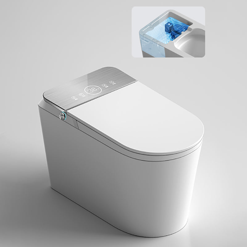 Contemporary Floor Mount Bidet Elongated Foot Sensor Ceramic Heated Seat