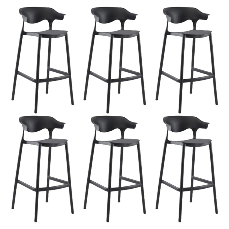 Modern Plastic Counter Stool Armless Bar Stool for Living Room