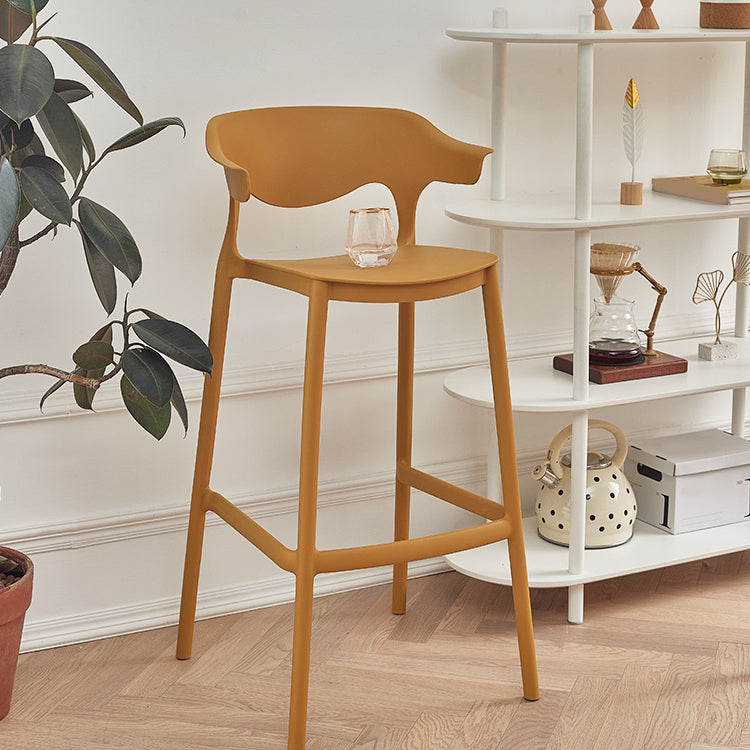 Modern Plastic Counter Stool Armless Bar Stool for Living Room