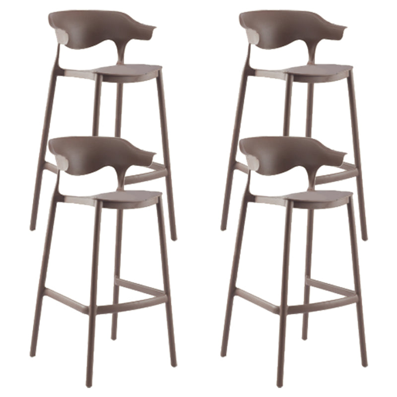 Modern Plastic Counter Stool Armless Bar Stool for Living Room