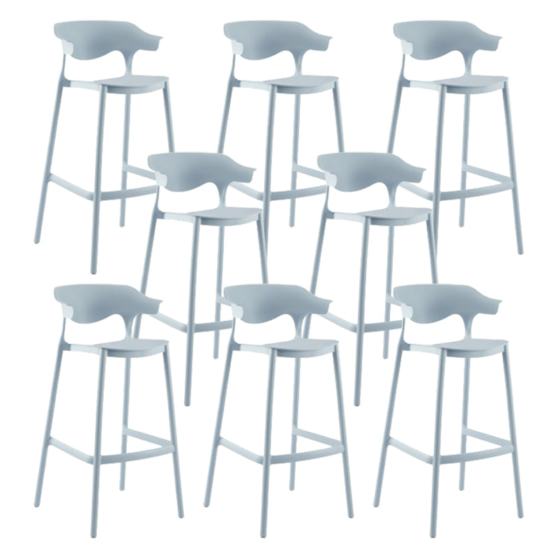 Modern Plastic Counter Stool Armless Bar Stool for Living Room
