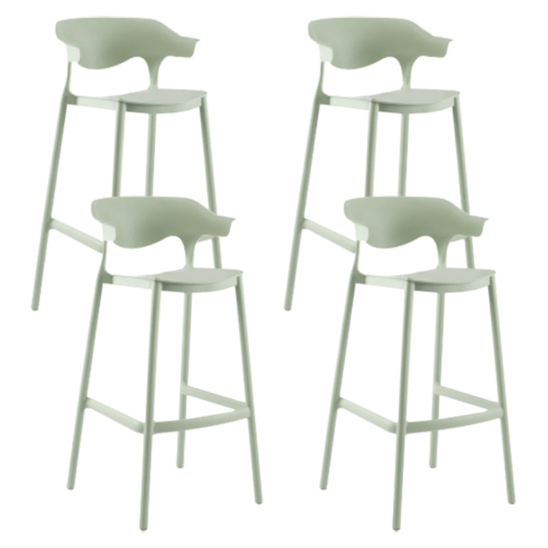 Modern Plastic Counter Stool Armless Bar Stool for Living Room