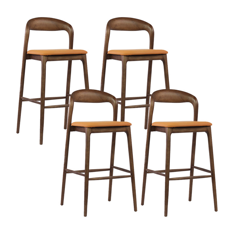 Solid Wood Counter Stool Modern Style Armless Stool for Living Room