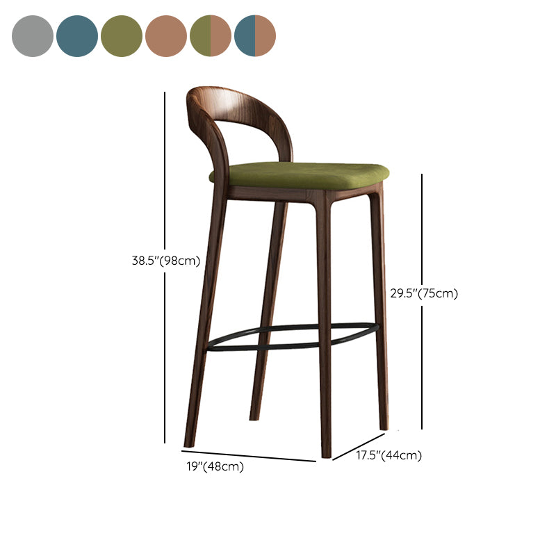 Solid Wood Counter Stool Modern Style Armless Stool for Living Room