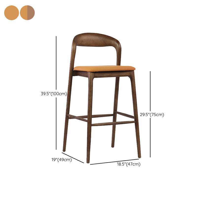 Solid Wood Counter Stool Modern Style Armless Stool for Living Room