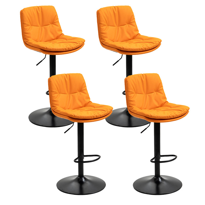 Modern Armless Rotatable Counter Stool Metal Cafe Bar Stool with Cushion and Pedal