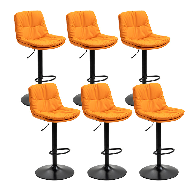 Modern Armless Rotatable Counter Stool Metal Cafe Bar Stool with Cushion and Pedal