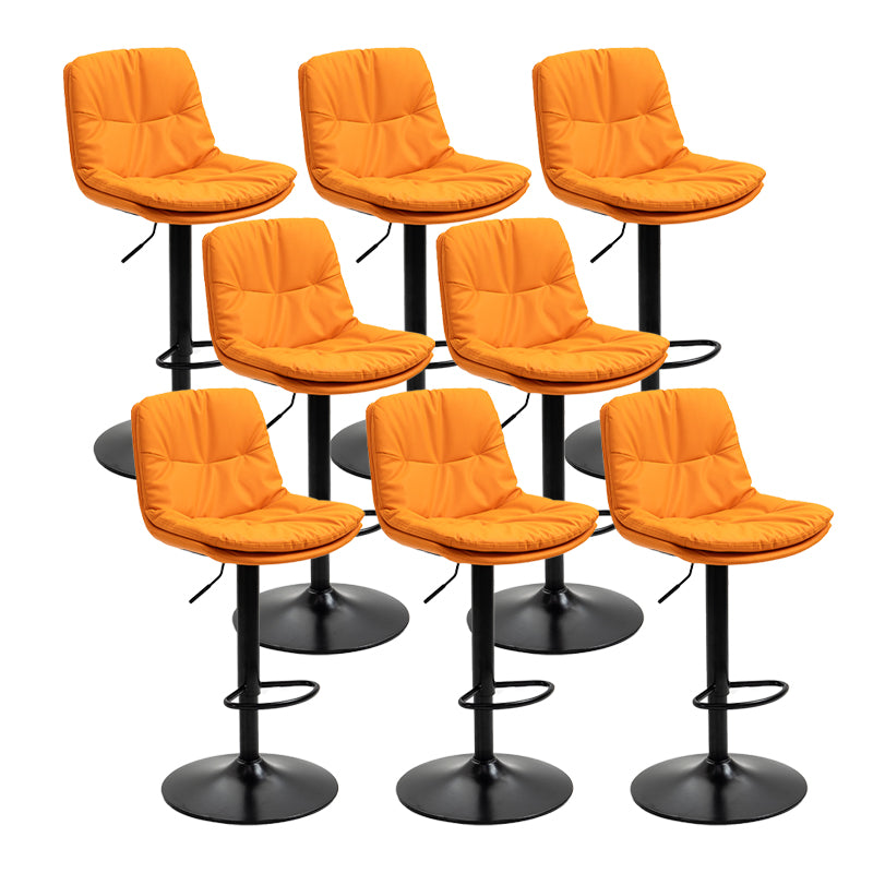 Modern Armless Rotatable Counter Stool Metal Cafe Bar Stool with Cushion and Pedal