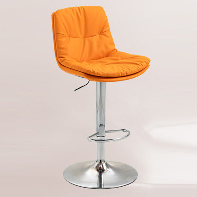 Modern Armless Rotatable Counter Stool Metal Cafe Bar Stool with Cushion and Pedal