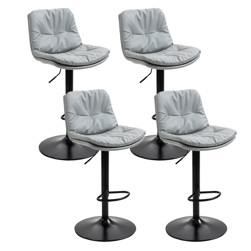Modern Armless Rotatable Counter Stool Metal Cafe Bar Stool with Cushion and Pedal