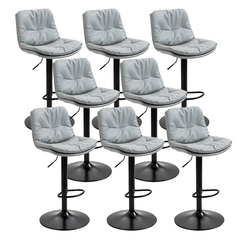 Modern Armless Rotatable Counter Stool Metal Cafe Bar Stool with Cushion and Pedal