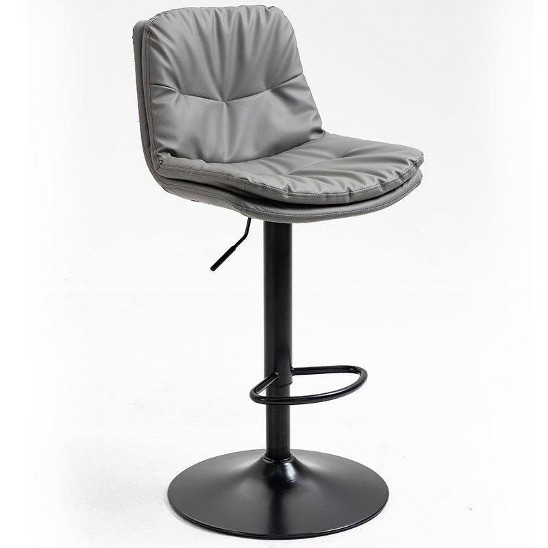 Modern Armless Rotatable Counter Stool Metal Cafe Bar Stool with Cushion and Pedal