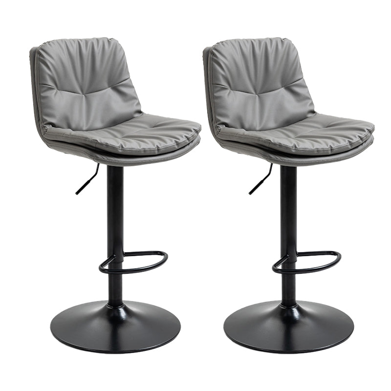 Modern Armless Rotatable Counter Stool Metal Cafe Bar Stool with Cushion and Pedal