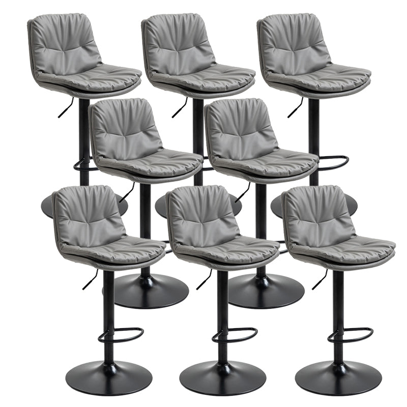 Modern Armless Rotatable Counter Stool Metal Cafe Bar Stool with Cushion and Pedal