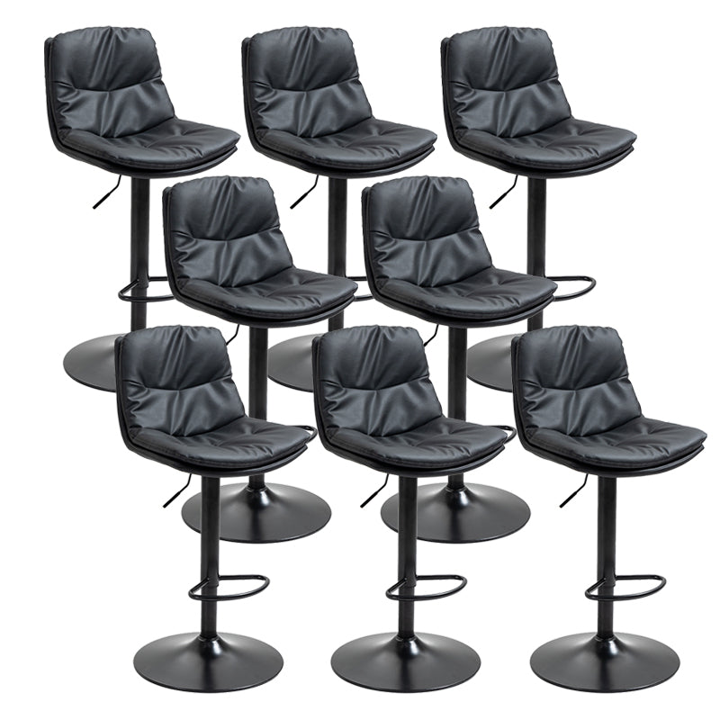 Modern Armless Rotatable Counter Stool Metal Cafe Bar Stool with Cushion and Pedal
